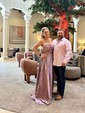 A-line Strapless Chiffon Cut Out Prom Dresses With Ruched