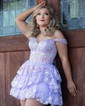Corset Skater Appliques Tiered Homecoming Dresses