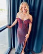 Mermaid V-neck Jersey Corset Beaded Prom Dresses