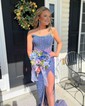 Sheath/Column Strapless Sparkly Sequin Prom Dresses With Beading