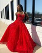 Ball Gown Strapless Lace Corset Prom Dresses With Appliques