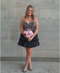 Corset Skater Satin Sweetheart Tiered Homecoming Dresses
