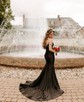 Mermaid Off-the-shoulder Ruched Satin Prom Dresses With Beading