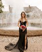 Mermaid Off-the-shoulder Ruched Satin Prom Dresses With Beading