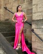 Mermaid V-neck Satin Corset Prom Dresses With Ruched