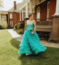 Ball Gown/Princess Sweetheart Tulle Sweep Train Prom Dresses With Tiered