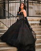 Ball Gown Strapless Tulle Corset Prom Dresses With Ruched