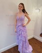 Ball Gown Sweetheart Tulle Tiered Prom Dresses With Appliques