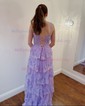 Ball Gown Sweetheart Tulle Tiered Prom Dresses With Appliques