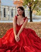 Ball Gown Sweetheart Satin Prom Dresses With Ruched