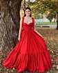 Ball Gown Sweetheart Satin Prom Dresses With Ruched