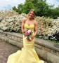 Mermaid Strapless Satin Cut Out Prom Dresse
