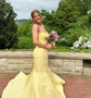 Mermaid Strapless Satin Cut Out Prom Dresse