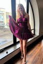 Unique Gold Skater Cut Out Pleated Homecoming Dresses
