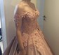 Ball Gown Off-the-shoulder Satin 3D Floral Prom Dresses With Appliques