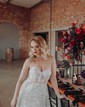 Sheath/Column Strapless Lace Beaded Prom Dresses