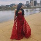 Sheath/Column Strapless Lace Beaded Prom Dresses