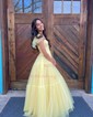 Ball Gown Sweetheart Tulle Ruffle Prom Dresses With Ruched