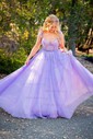Ball Gown Sweetheart Tulle Ruffle Prom Dresses With Ruched