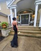 Black Mermaid Strapless Lace Prom Dresses With Beading