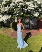 Black Mermaid Strapless Lace Prom Dresses With Beading