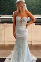 Black Mermaid Strapless Lace Prom Dresses With Beading