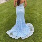 Black Mermaid Strapless Lace Prom Dresses With Beading