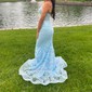 Black Mermaid Strapless Lace Prom Dresses With Beading