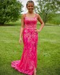 Mermaid Scoop Neck Sparkly Sequin Prom Dresses