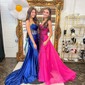 Mermaid Strapless Satin Corset Prom Dresses With Ruched