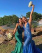 Mermaid V-neck Backless Sparkly Sequin Prom Dresses