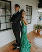 Mermaid V-neck Backless Sparkly Sequin Prom Dresses