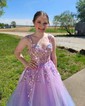Ball Gown Sweetheart Tulle Prom Dresses With Appliques