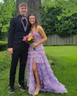 Ball Gown Strapless Tulle Ruffle Tiered Prom Dresses