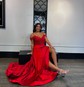 A-line Sweetheart Satin Prom Dresses With Appliques