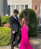 Mermaid V-neck Stretch Crepe Cut Out Beaded Prom Dresses