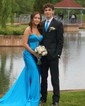 Sheath/Column Strapless Satin Cut Out Prom Dresses With Ruched