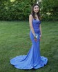 Sheath/Column V-neck Jersey Beaded Prom Dresses