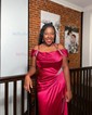 Sheath/Column Off-the-shoulder Satin Prom Dresses With Ruched