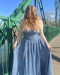 A-line Cowl Neck Tulle Prom Dresses With Ruched
