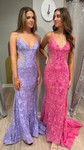 Mermaid V-neck Sparkly Sequin Prom Dresses