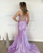 Black Mermaid Strapless Satin Corset Prom Dresses With Ruched