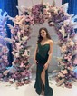Sheath/Column Strapless Sparkly Sequin Prom Dresses With Beading