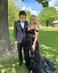 Ball Gown Off-the-shoulder Tulle Tiered Prom Dresses With Appliques