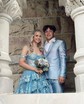 Ball Gown Off-the-shoulder Tulle Tiered Prom Dresses With Appliques