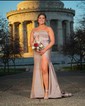 Mermaid Strapless Glitter Corset Prom Dresses With Ruched