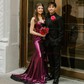 Sheath/Column Strapless Metallic Prom Dresses With Ruched