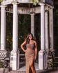 Sheath/Column Strapless Sparkly Sequin Prom Dresses with Beading