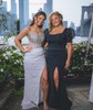 Sheath/Column Strapless Sparkly Sequin Prom Dresses with Beading