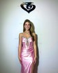 Mermaid Sweetheart Satin Corset Prom Dresses With Beading